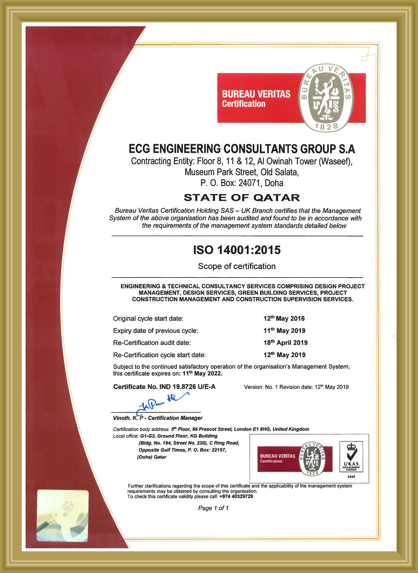 ISO QAT 14001-2015 BV