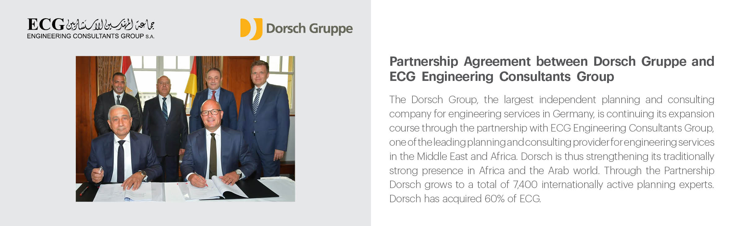 Partnership Agreement between Dorsch Gruppe and ECG Engineering Consultants Group