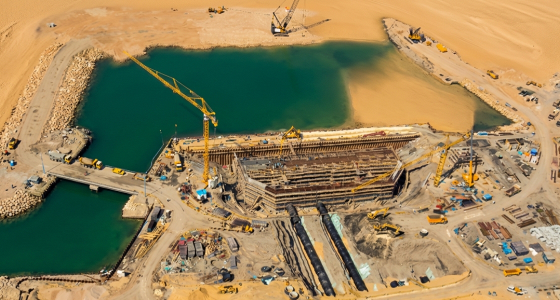 Expanding the capacity of the existing Abu Qir Power Plant involved the development of the Abu Qir Thermal Power Plant. Situated on the Mediterranean coast, 20 km east of Alexandria and to the east of the existing Abu Qir Power Plant, it comprised two-650MW two indoor condensing steam turbine generating units; two outdoor, dual-fuel fired, pressurized furnace steam generators and necessary auxiliary equipment including onsite storage, a natural gas reducing and handling facility, desalination plant for plant make-up water, off-shore structures for plant cooling water intake and discharge, water and wastewater treatment and GIS 500 kV indoor switchyard buildings. While the main fuel is natural gas, the plant was also designed to run on heavy fuel (Mazout) oil as a backup fuel.
ECG was awarded the quality control for this project which included, quality control for the ready mix concert plant, preparing the quality control plan for the civil works, managing the quality control plan with the auditing boards, correction actions for the NCR and supervised all the works to be sure it matches with the quality control plan. The structure scope of work included the intake structure, intake operation building and discharge to seal well structure.