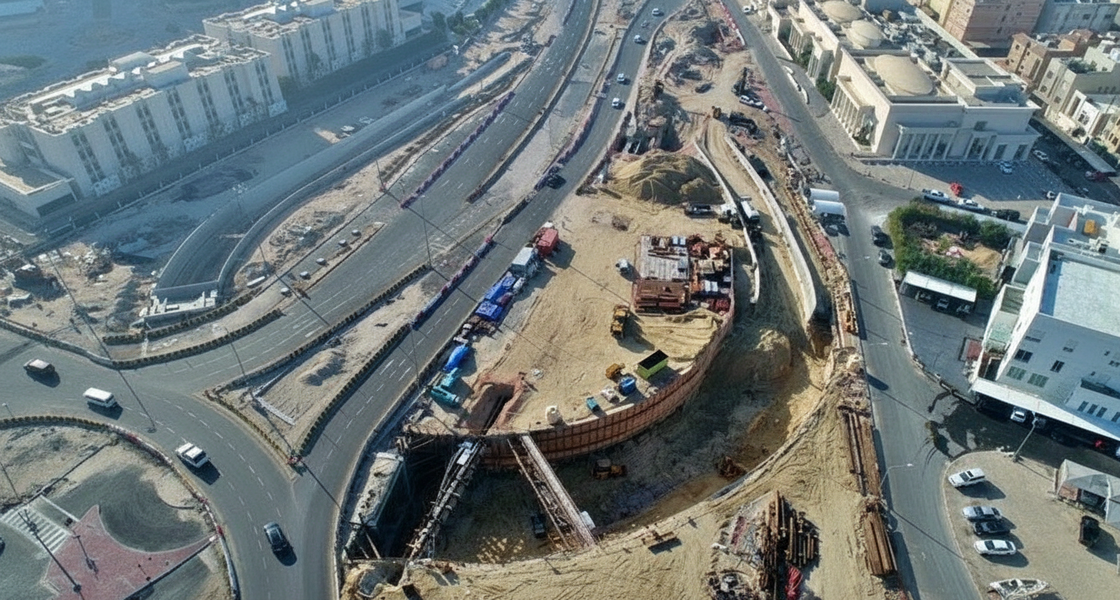 2480_Three Troughs Base Slabs, Two Pedestrian Bridges and Temporary Steel Bridge of RA/256 near Jaber Al-Ahmad Al-Sabah Hospital, South Al-Sura Area